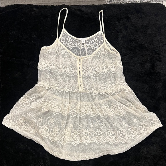 bp Tops - BP White Lace Detail Top